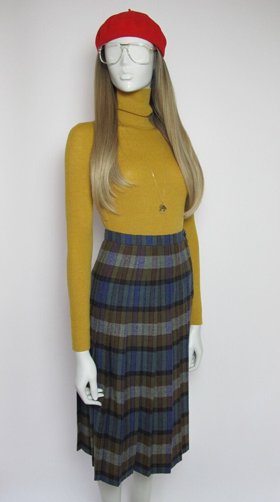80s wool plaid  tartan skirt  - image 2