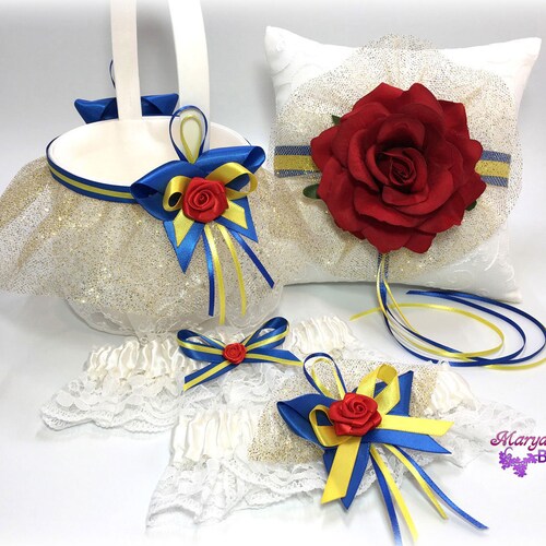 Beauty and the Beast Flower Girl Basket Ivory Wedding Basket Etsy