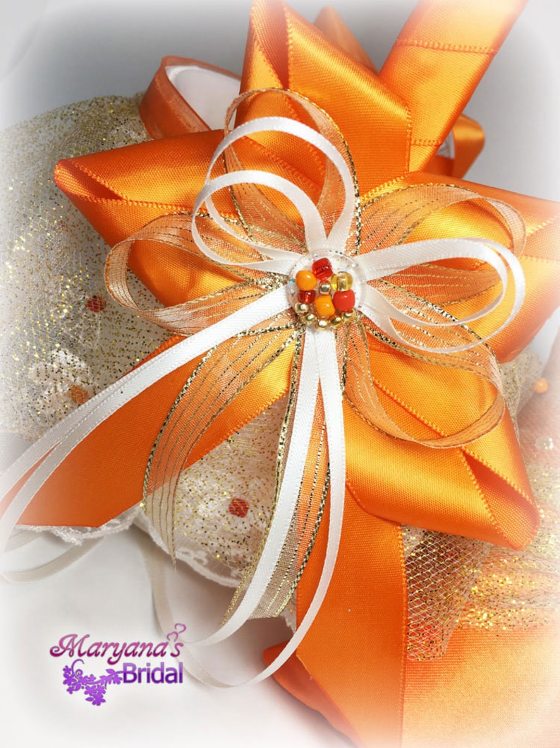 Orange Confetti Flower Girl Basket wCharms Pumpkin Flower Basket Wedding Flower Basket Tangerine Flower Girl Basket Orange Disney Wedding
