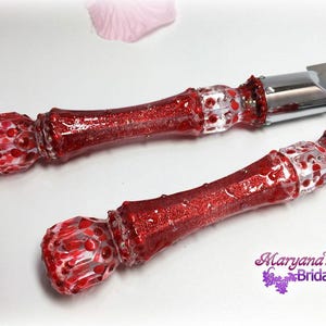 Modern Red Cake Server and Knife*Charms Bows*Red Wedding Cake Set*Gift Red Cake Server Set*Red Ring Pillow Flower Basket Set*Colors Choice*