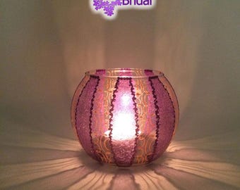 Candelabro morado y naranja *Regalo para mamá, amiga*Decoración de mesa