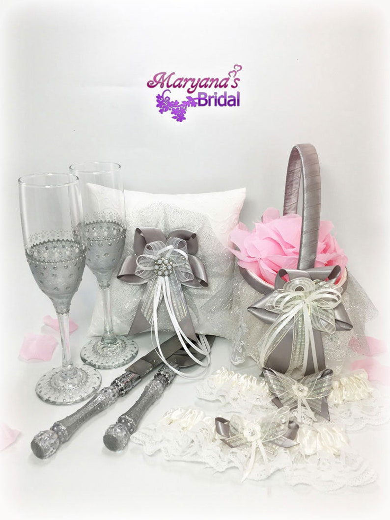 Silver White Bridal Garters Set wCharms Ivory Silver Garters Set Gatsby Wedding Silver Garters Disney Wedding Silver Garters Accessories