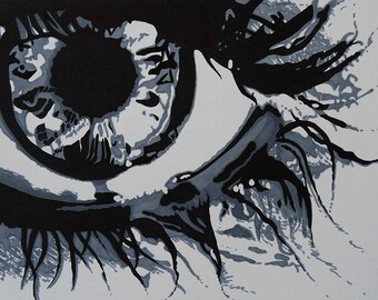 Black and White Eye (9" x 12")
