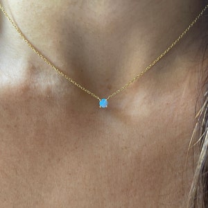 Opal Necklace / Gold Opal Necklace / Prong Set Opal Necklace / October Gemstone Necklace