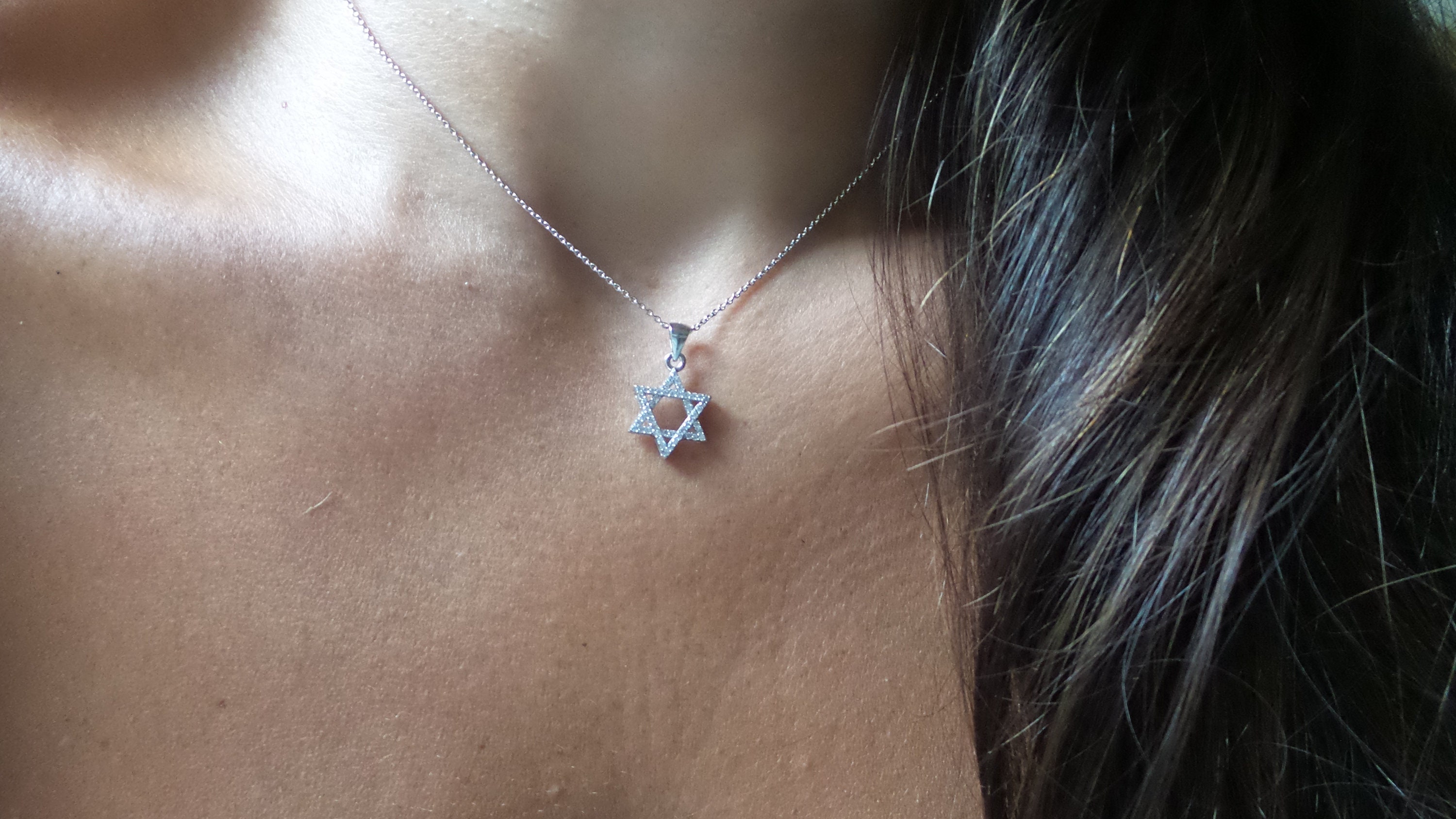 Star Of David Pendant Necklace For Women - 925 Sterling Silver With Cubic Zirconia, 40+5cm Chain - View #4