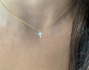 Cross Necklace / Tiny Cross Necklace / Mini Cross Necklace / Dainty Cross / Dainty Cross Necklace / Gift For her / Religious / Small Cross