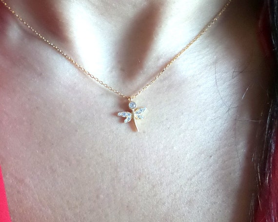 Dainty cheap dragonfly necklace