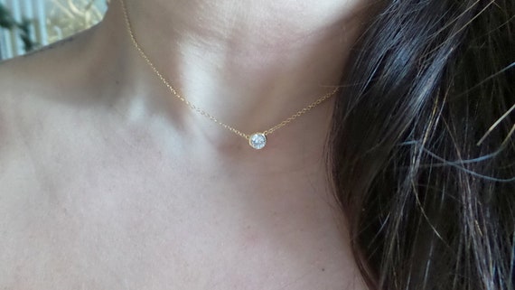 Cz solitaire pendant sale