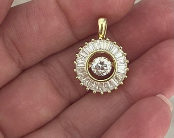 Baguette CZ Circle of Life Necklace: Sterling Silver Minimalist Pendant