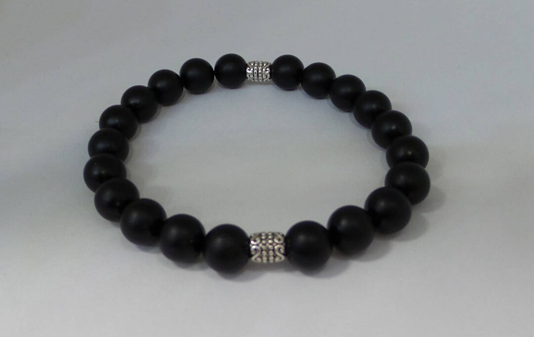Onyx Bracelet/ Beaded Bracelet/ Black Matte Onyx Bracelet
