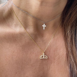 Prinzessin Crown Halskette / Gold Krone Halskette / Prinzessin Halskette / Kleine Kronen-Halskette