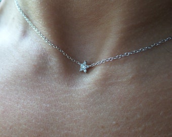 Star Necklace / Sterling Silver Star Necklace / Minimalist Star Necklace / Dainty Star Necklace / Lucky Star Necklace / Celestial Charm