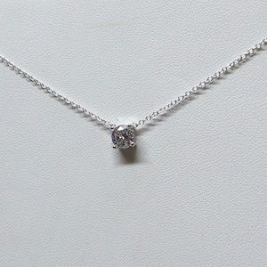 Solitaire Necklace / CZ Prong Necklace Sterling Silver / Dainty ...