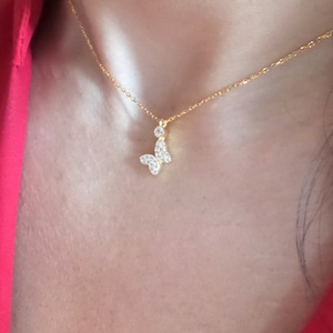 Collier papillon / Collier papillon doré / Collier papillon Cz / Papillon plaqué or jaune 925 / Pendentif breloque papillon / Délicat