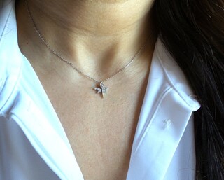 Collana Con Ciondolo Libellula In Argento 925: Gioiello Donna Con Zirconi, Regalo Idea