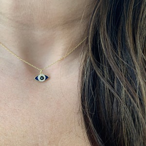 Gold Evil Eye Necklace: Sterling Silver Protection Jewelry