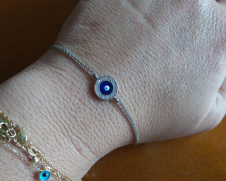 Evil Eye Cross Bracelet Sterling Silver Evil Eye Cross Bracelet Cz Cross Evil Eye Bracelet Dainty Evil Eye Bracelet Yogi Bracelet