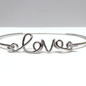 Love Bracelet / Silver Love Bracelet / Personalized Love Bracelet / Yogi Bracelet / Love Bangle Bracelet / Valentines Day Gift