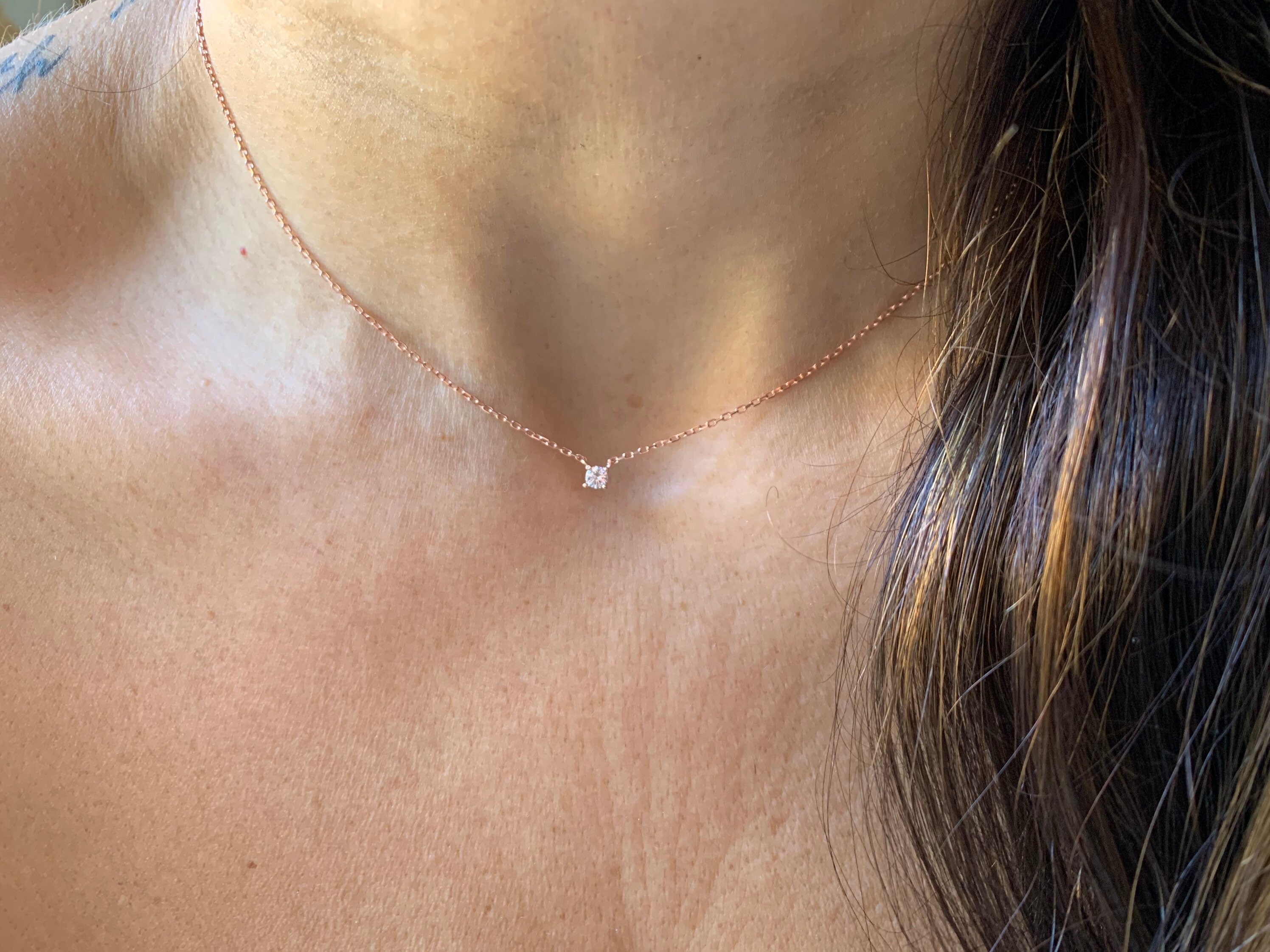 Collier Tennis Strass SOFPLATE - Boîte De 2 (cœur Et Carré), Or, Zircone, Environ 45-50 Cm