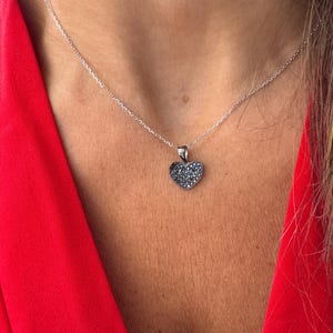 Dainty Sterling Silver Heart Necklace: Cubic Zirconia Pendant