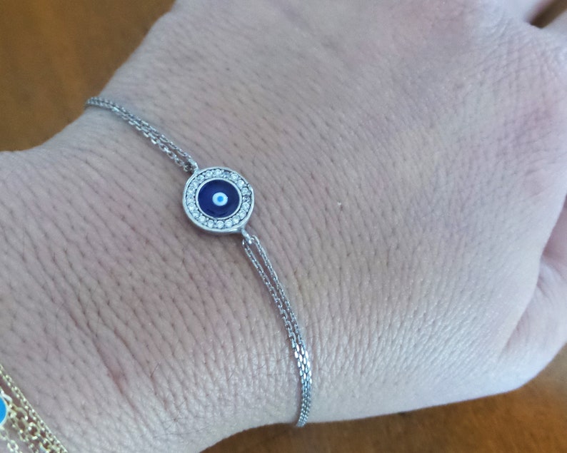 Evil Eye Cross Bracelet Sterling Silver Evil Eye Cross Bracelet Cz Cross Evil Eye Bracelet Dainty Evil Eye Bracelet Yogi Bracelet