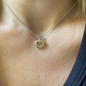 Heart Necklace / Diamond Cz Heart Necklace / Sterling Silver Heart Necklace / Dainty Heart Necklace / Minimalist Heart Necklace / Love