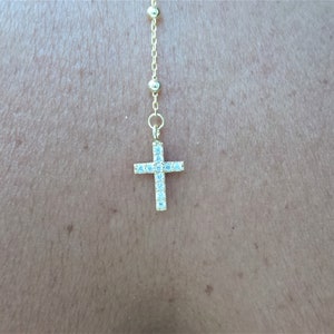 Cross Rosary Necklace / Silver Rosary Bead Necklace / Rosary Bead Necklace / Cross Necklace / Virgin Mary Necklace / Virgin Mary Medallion image 9