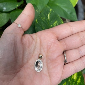 Lady von Guadalupe Anhänger / 14k Gold Jungfrau Maria Anhänger / Diamant CZ Jungfrau Maria Medaillon / Taufe Kommunion Bestätigung Anhänger