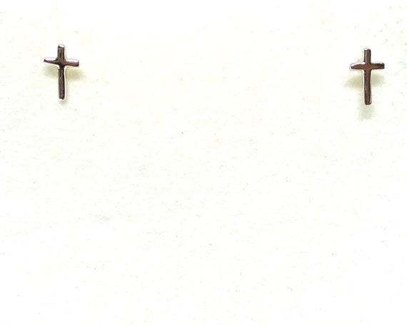 Boucles D'oreilles Puces Croix Religieuse - Argent 925 Massif - 9 Mm - CENTMILLE