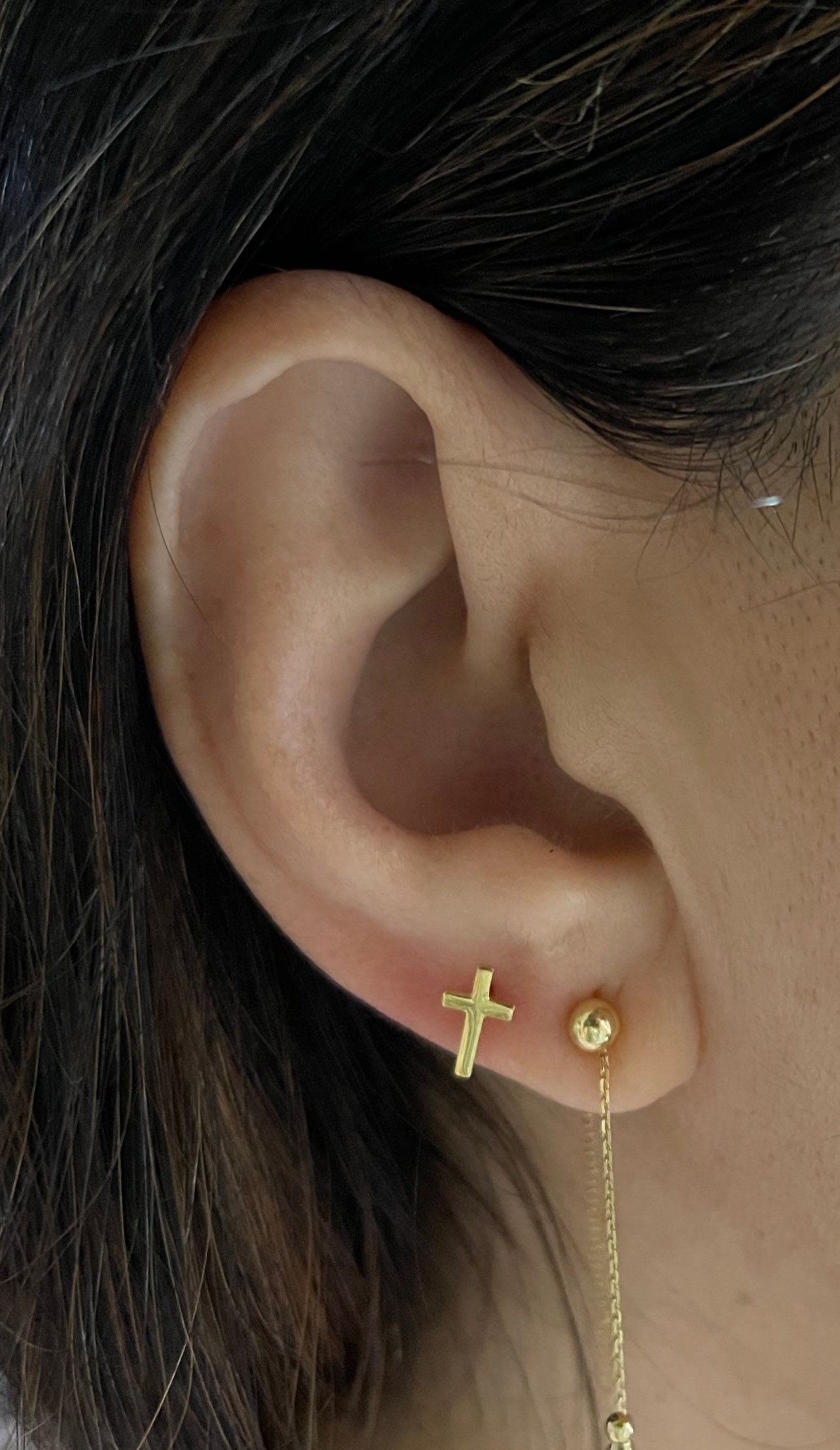 Mini 2024 cross earrings
