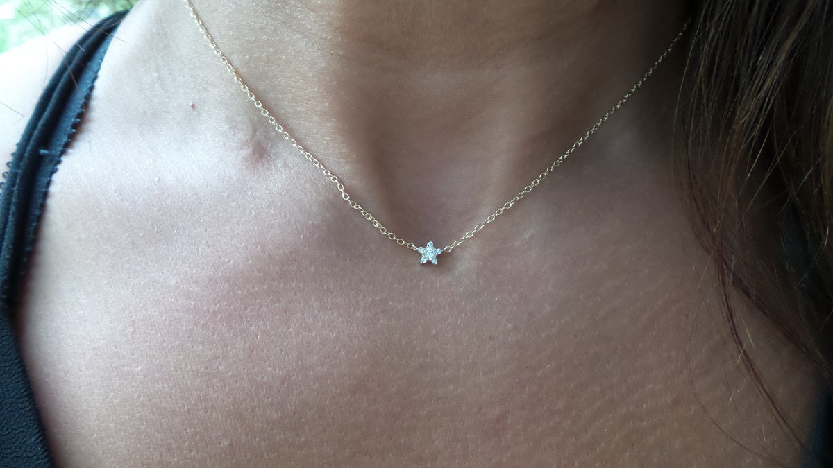 Star Necklace / Yellow Gold Plated Star Necklace
