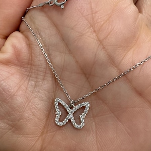 Collier papillon / Petit collier papillon en argent sterling / Collier papillon Cz / Papillon délicat / Pendentif breloque papillon / Délicat