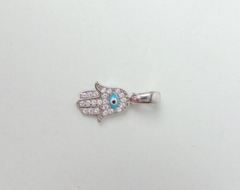 Hamsa Pendant / Sterling Silver Hamsa Pendant / Hamsa Charm Pendant