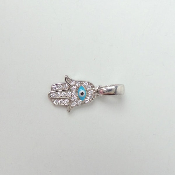 Hamsa Pendant / Sterling Silver Hamsa Pendant / Hamsa Charm Pendant