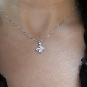 Collier papillon / Collier papillon en argent sterling / Collier papillon Cz / Papillon délicat / Pendentif breloque papillon / Délicat