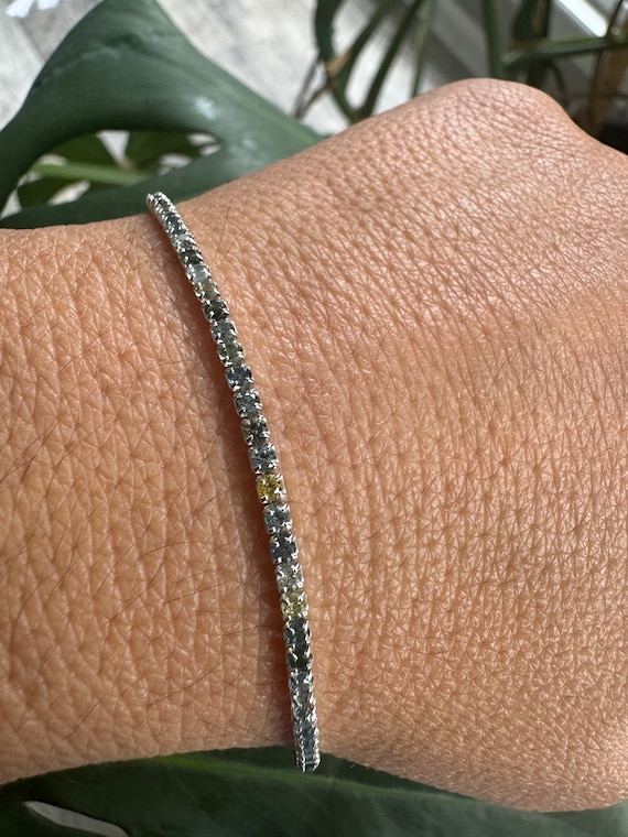 Cuff Bracelet with 8 Rows Rhodium on Sterling SIlver - Nontarnish Cuff Bracelet with 8 Rows Rhodium on Sterling SIlver - Nontarnish