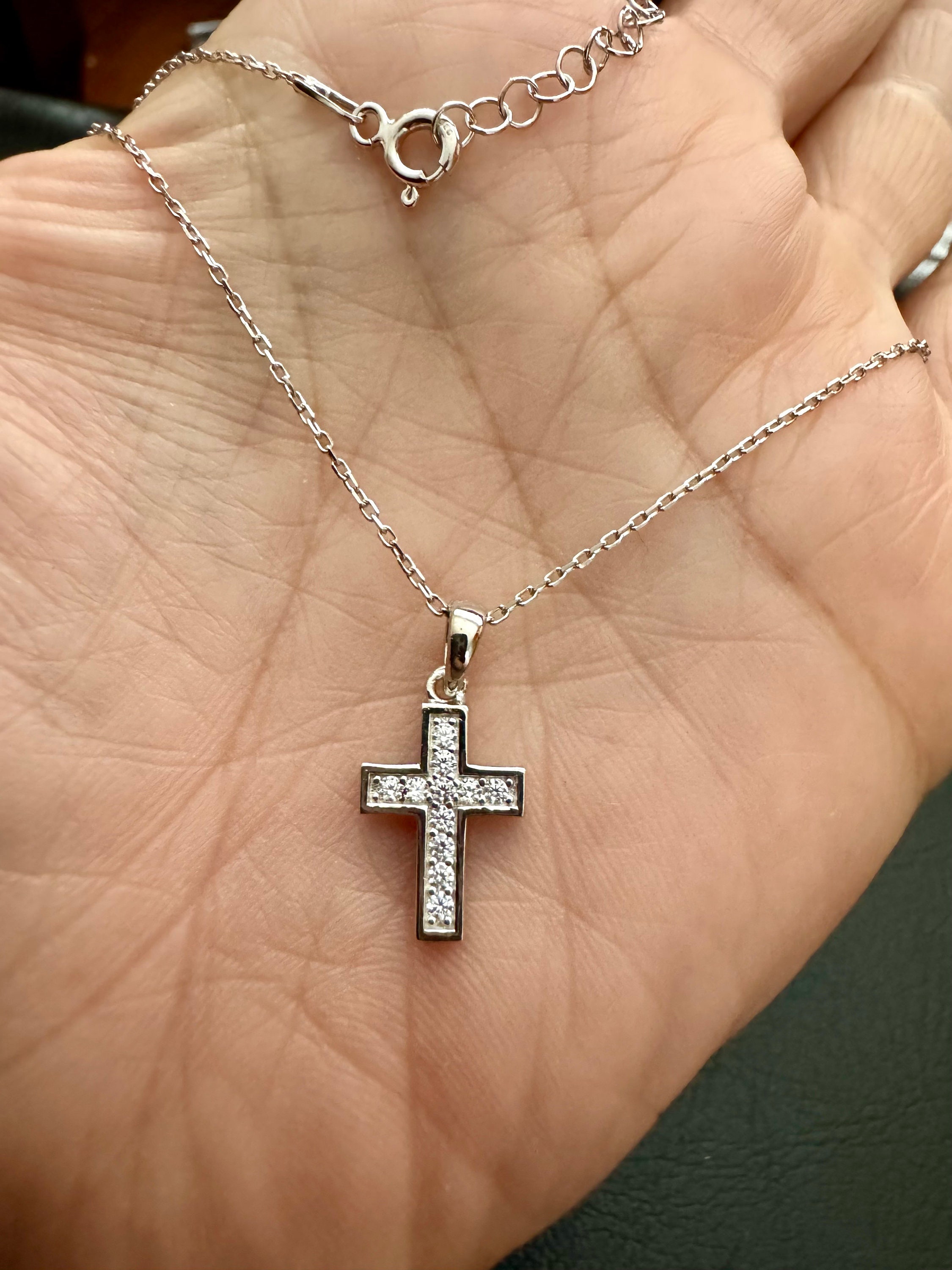 Cross Necklace / Small Cross Necklace / Diamond Cz Cross