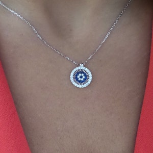 Evil Eye Necklace / Gold Evil Eye Necklace / Protection Necklace / Yoga Necklace / Round Evil Eye / Kabbalah Jewelry