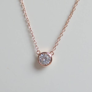 Solitaire Necklace: Diamond CZ Bridal Pendant