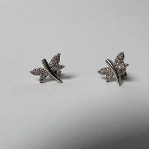 Dragonfly Earrings / Sterling Silver Small Dragonfly Earrings / Cz Dragonfly Earrings/ Dainty Dragonfly / Dragonfly Charm Earrings /