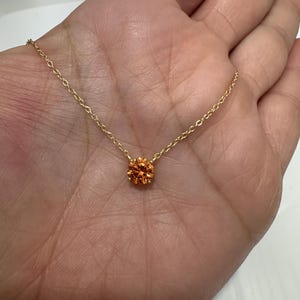 Yellow Topaz Solitaire Necklace: 925 Sterling Silver, Adjustable Length