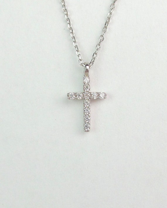 Small Cross Necklace / Cross Necklace / Diamond Cz Cross Necklace