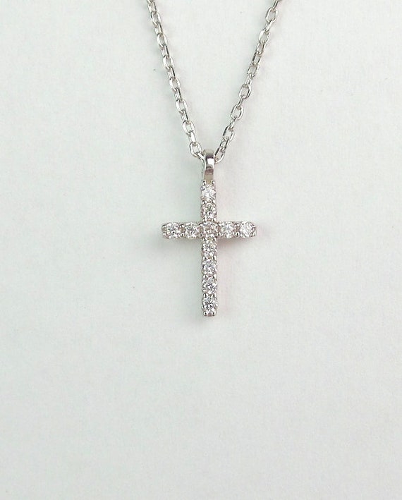 Silver Cross Diamond Pendant