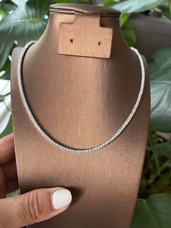 Cz diamond tennis necklace best sale