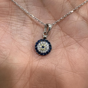 Sterling Silver Evil Eye Necklace: Cubic Zirconia Protection Jewelry