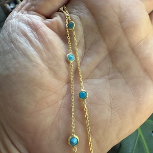 Turquoise Station Necklace / Blue Turquoise Station Necklace / Blue Solitaire Turquoise Necklace
