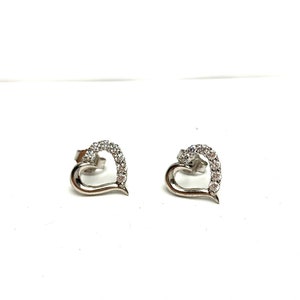 Herz Ohrringe / Silber Herz Ohrringe / zierliche Herz Ohrringe / Diamant Cz Stern Ohrringe / Kleine Herz Ohrringe