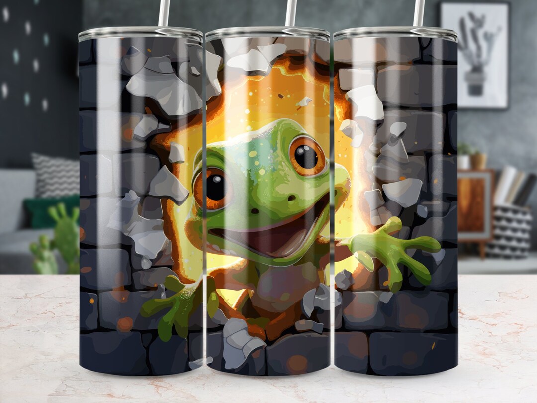 3D Cute Frog Tumbler Wrap 3d Wall Animal 20oz Sublimation - Etsy