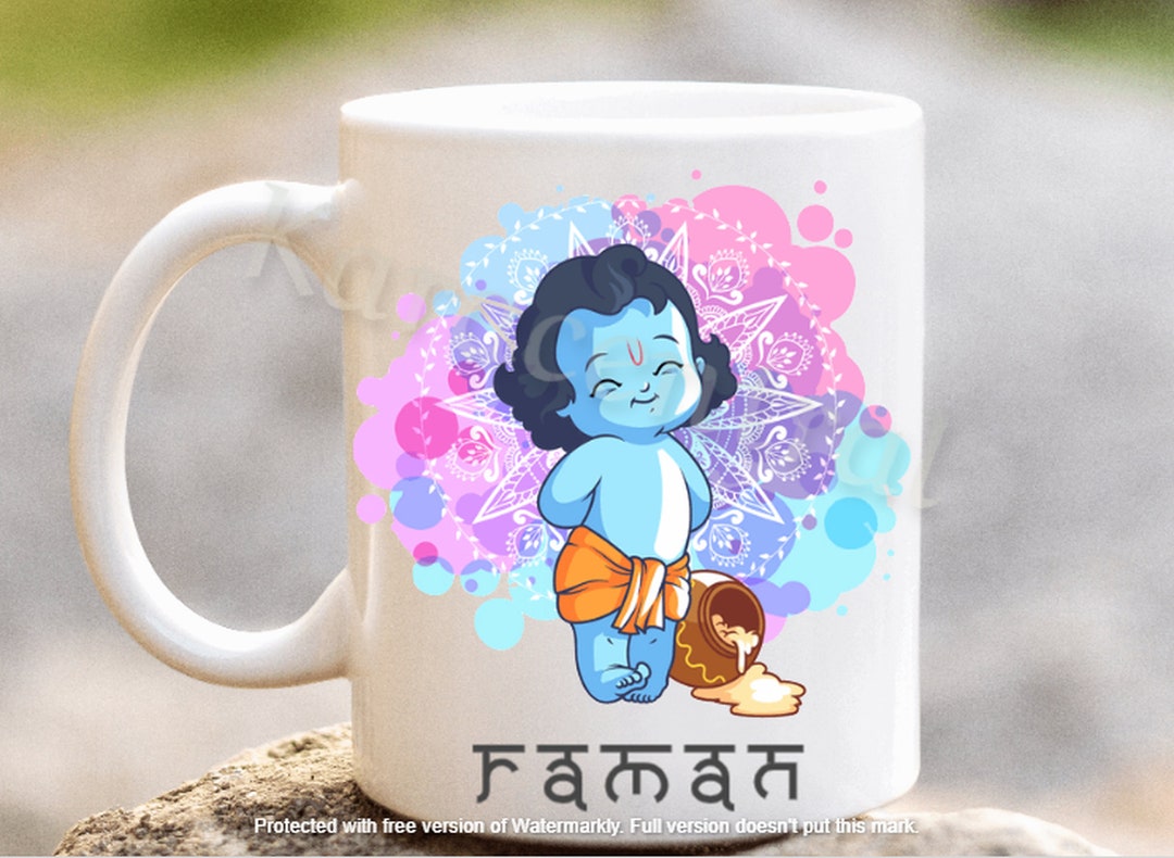 Lord Krishna Mug, Personalised Little Krishna Tea Coffee Cup, Hindu God