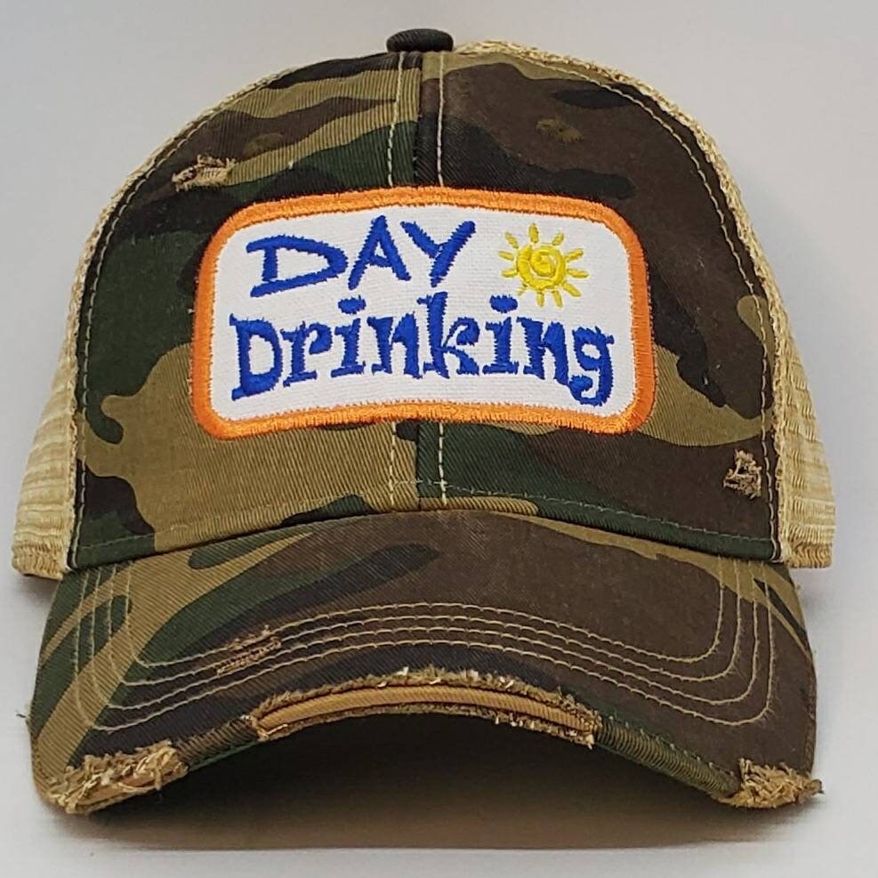 Day Drinking Hat Distressed Camo 